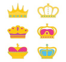 6款质感王冠设计矢量图