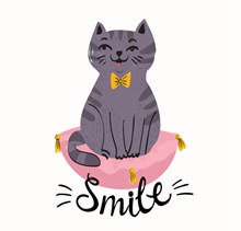 可爱笑脸猫咪设计矢量图