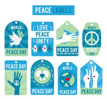 6款蓝色国际和平日吊牌矢量下载