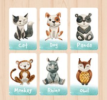 6款可爱手绘动物卡片矢量图片