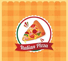 可爱意大利三角披萨矢量图下载