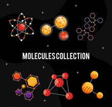 6款创意分子结构设计矢量