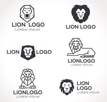 6款抽象狮子标志矢量