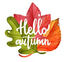 水彩绘秋季树叶艺术字矢量图下载