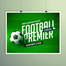 绿色大气足球比赛海报矢量图片