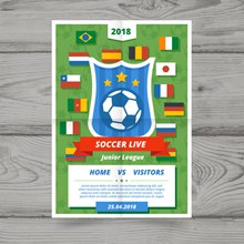 世界杯足球比赛海报矢量素材