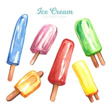 6款夏季彩色冰棒设计矢量图下载