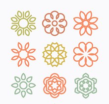 9款抽象花朵标志矢量图