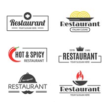 6款质感餐馆标志设计矢量图片