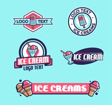 5款彩色冰淇淋标志矢量图
