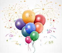 彩色节日庆祝气球束矢量图下载