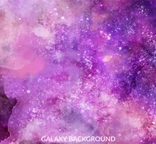 紫色水彩绘星系背景矢量图片