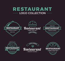 6款精致餐馆标志设计矢量图
