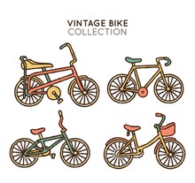 4款复古自行车设计矢量图片