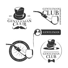 复古绅士俱乐部标志矢量图片
