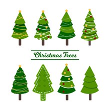 8款创意绿色圣诞树矢量图片