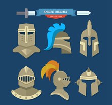 6款创意骑士头盔设计矢量图下载