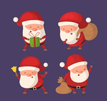 4款卡通圣诞老人动作矢量图片