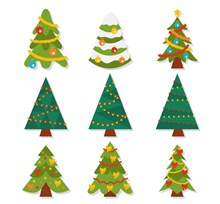 9款绿色圣诞树矢量图下载