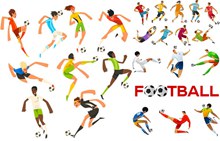 足球运动人物插画创意设计矢量图下载