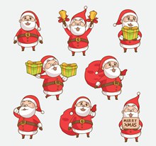 8款可爱圣诞老人矢量图片