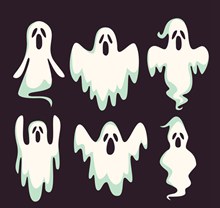 6款白色幽灵设计矢量素材