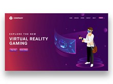 虚拟VR眼镜插图登陆页矢量