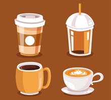 4款创意咖啡设计矢量图下载