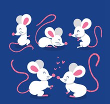 5款白色老鼠设计矢量图片