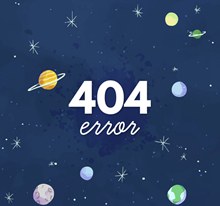 创意404错误页面太空星球图矢量