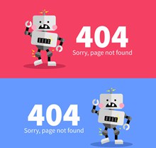 2款创意404错误页面机器人图矢量图下载