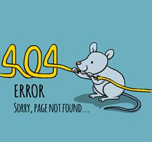 创意404页面咬坏电线的老鼠图矢量