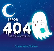 创意404页面夜晚的幽灵矢量图