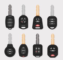 8款黑色车钥匙设计矢量
