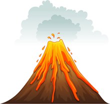 火山爆发矢量图下载