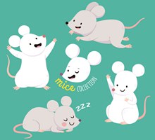 4款卡通老鼠设计矢量