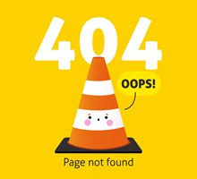创意404错误页面橡胶隔离锥矢量图片
