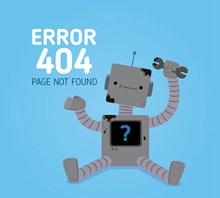 创意404错误页面维修机器人图矢量图片