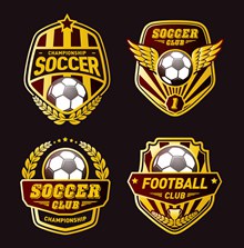 足球徽标设计模板矢量图下载