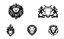 多样式狮子造型标志创意V03矢量图