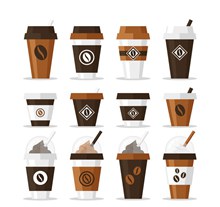 12款创意外卖咖啡矢量图