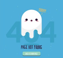 可爱404错误页面幽灵矢量图片
