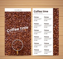 创意咖啡豆咖啡馆菜单正反面图矢量图下载