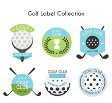 6款创意高尔夫标签设计图矢量