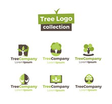 6款绿色树木企业标志矢量下载
