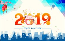 2019猪年喜庆新年展板矢量图片