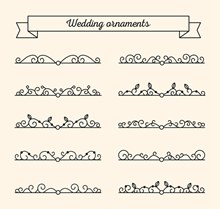 10款简洁黑色婚礼花边矢量图片