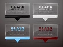 4款创意透明玻璃语言气泡矢量图片
