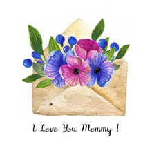 彩绘母亲节装满花卉的信封图矢量下载