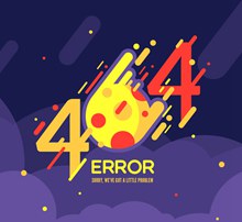 创意404错误页面陨石矢量